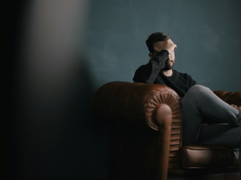 A man sitting and thinking